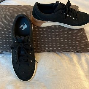 Black Sorel Canvas Lace-up Tennis Shoes. Water resistant. Perfect- Barely worn.